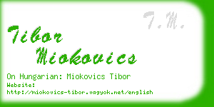 tibor miokovics business card